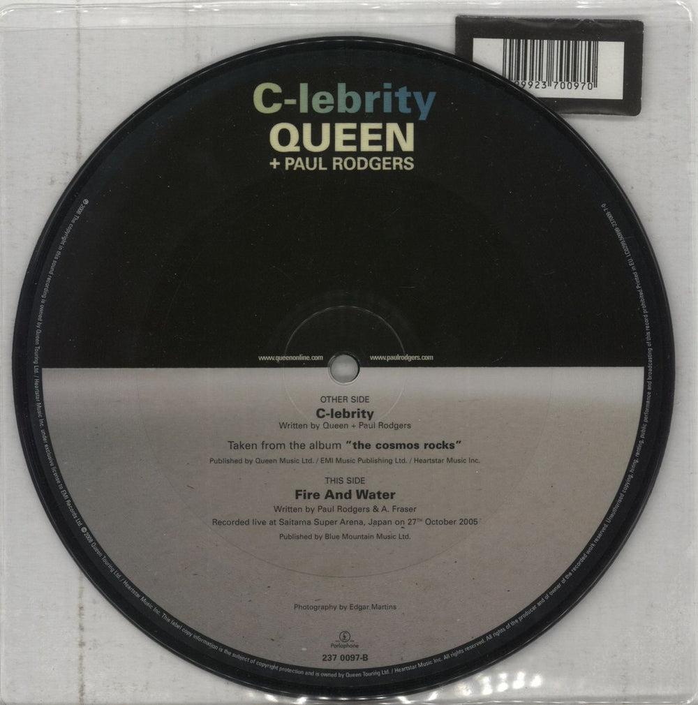 Queen C-lebrity UK 7" vinyl picture disc (7 inch picture disc single) 5099923700970