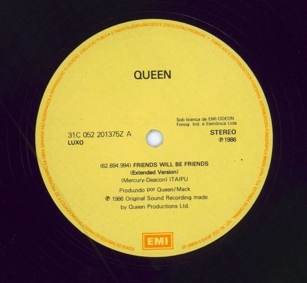 Queen Friends Will Be Friends Brazilian 12" vinyl single (12 inch record / Maxi-single)