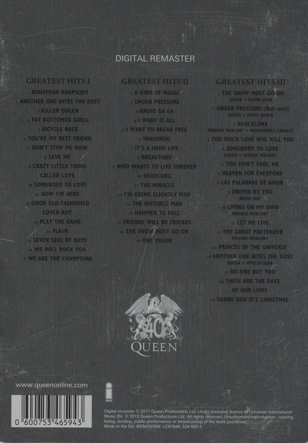 Queen Greatest Hits I II & III - The Platinum Collection German 3-CD album set (Triple CD) 600753465943