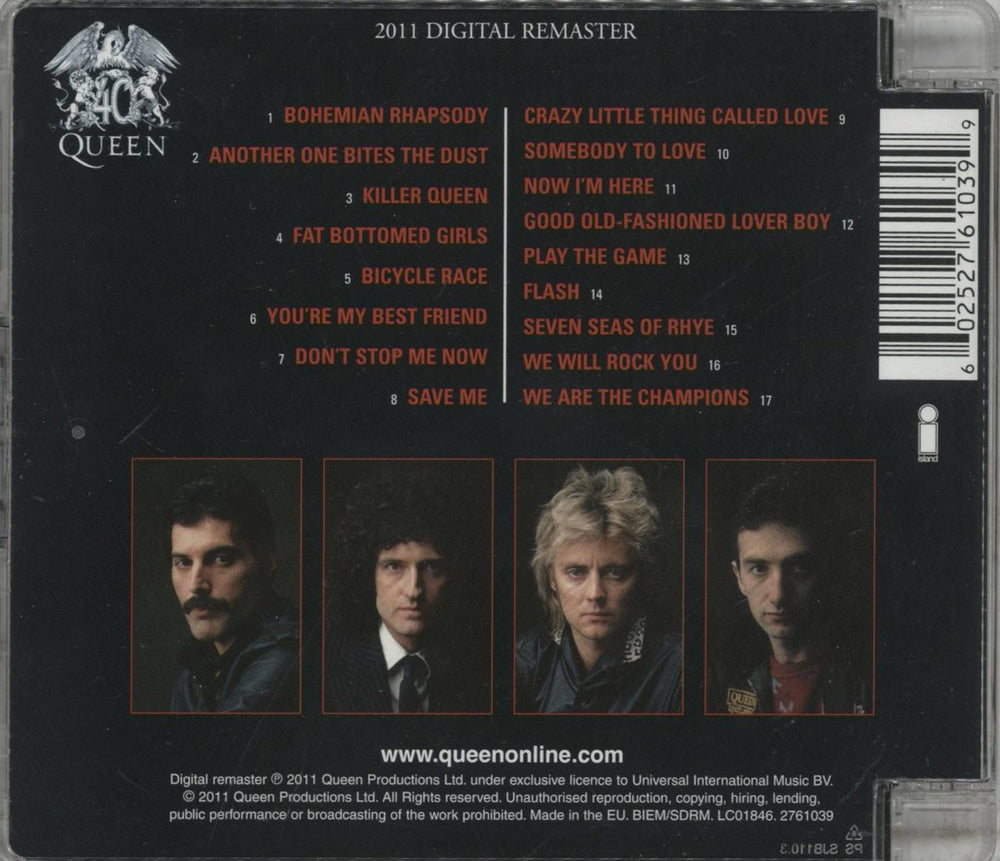 Queen Greatest Hits UK CD album (CDLP) 602527610399