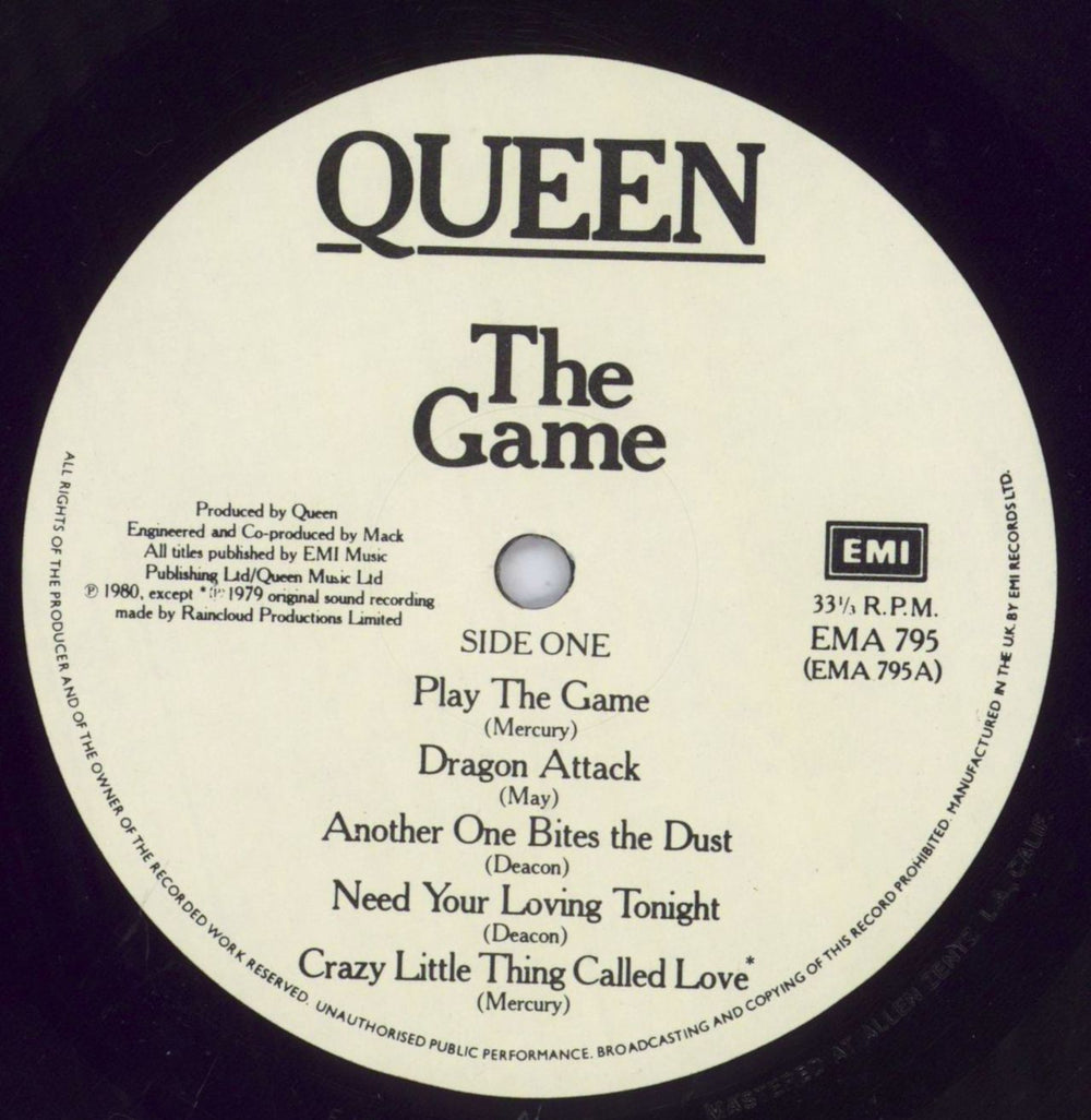 Queen The Game - 2nd UK vinyl LP album (LP record) QUELPTH777487