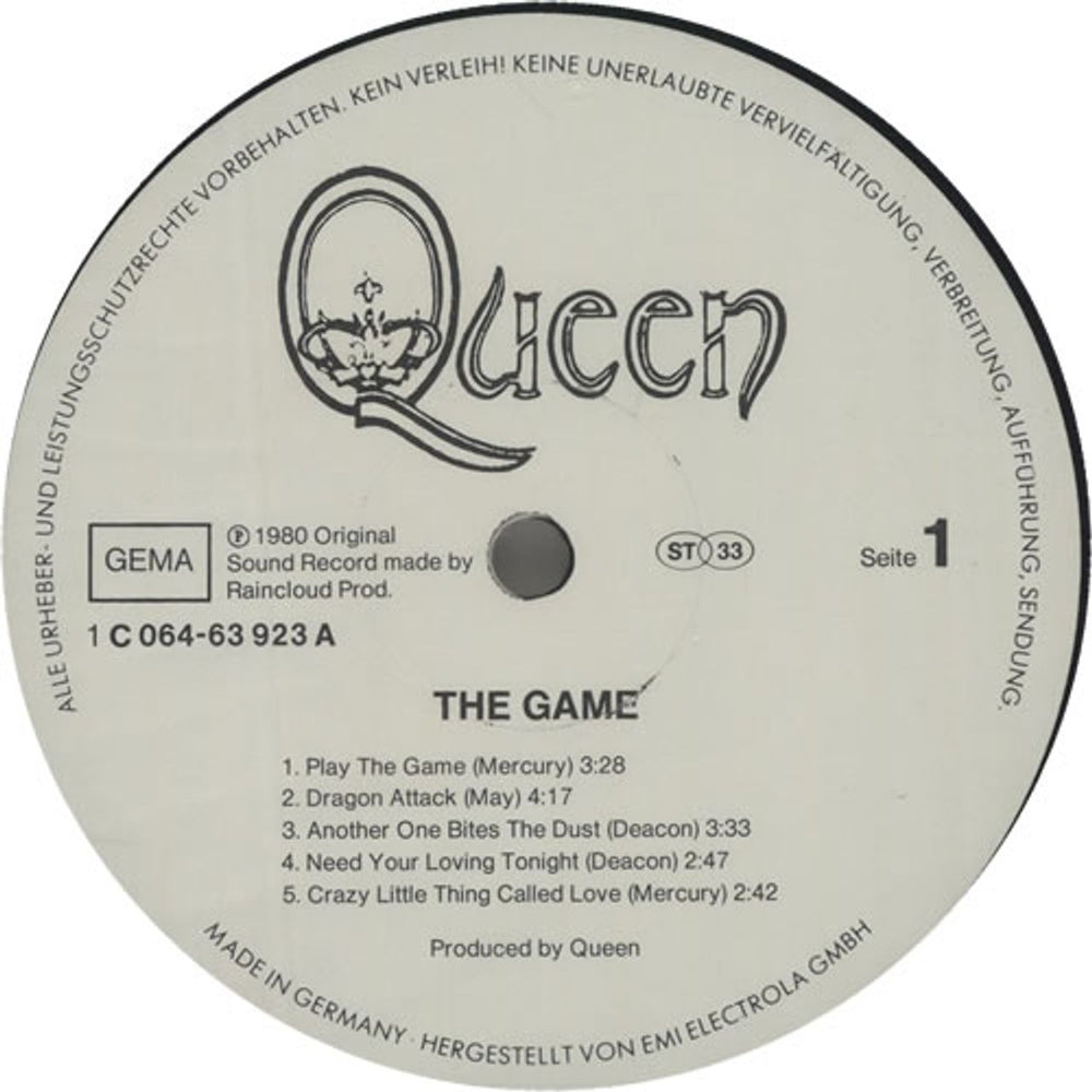 Queen The Game German vinyl LP album (LP record) QUELPTH638030