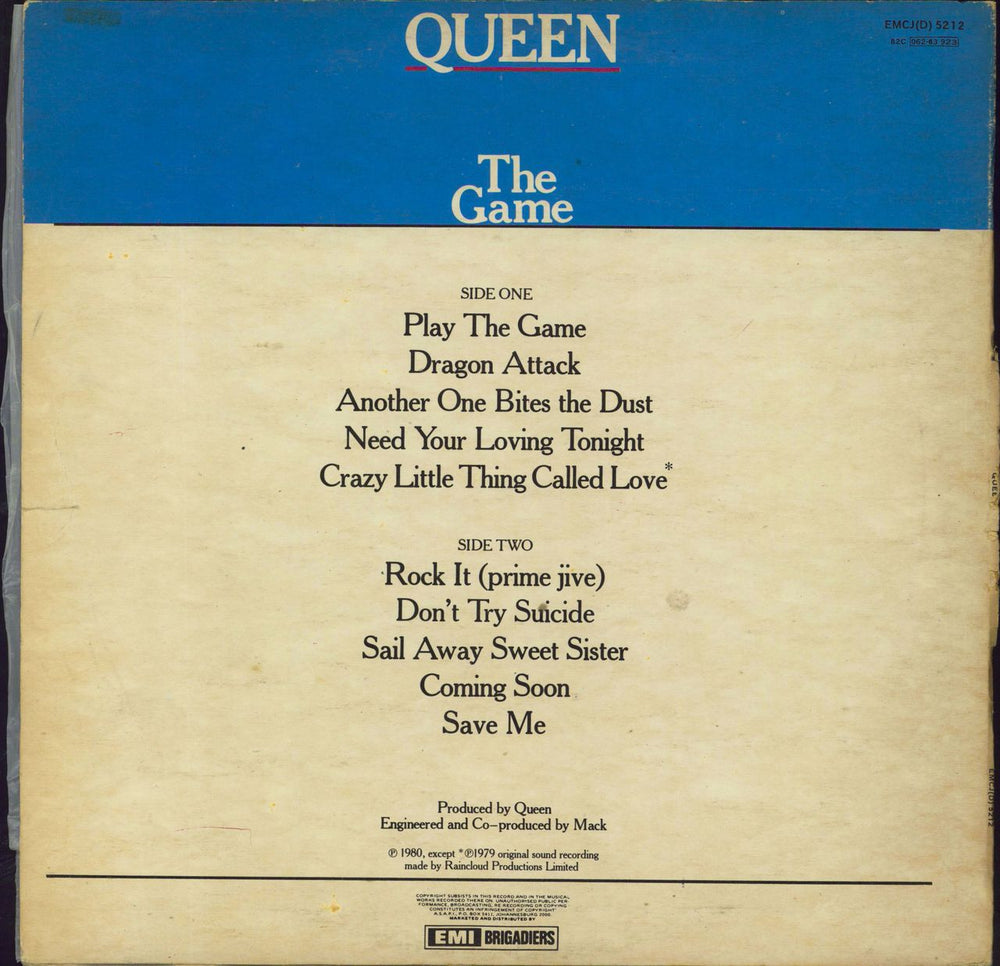 Queen The Game Zimbabwe vinyl LP album (LP record)