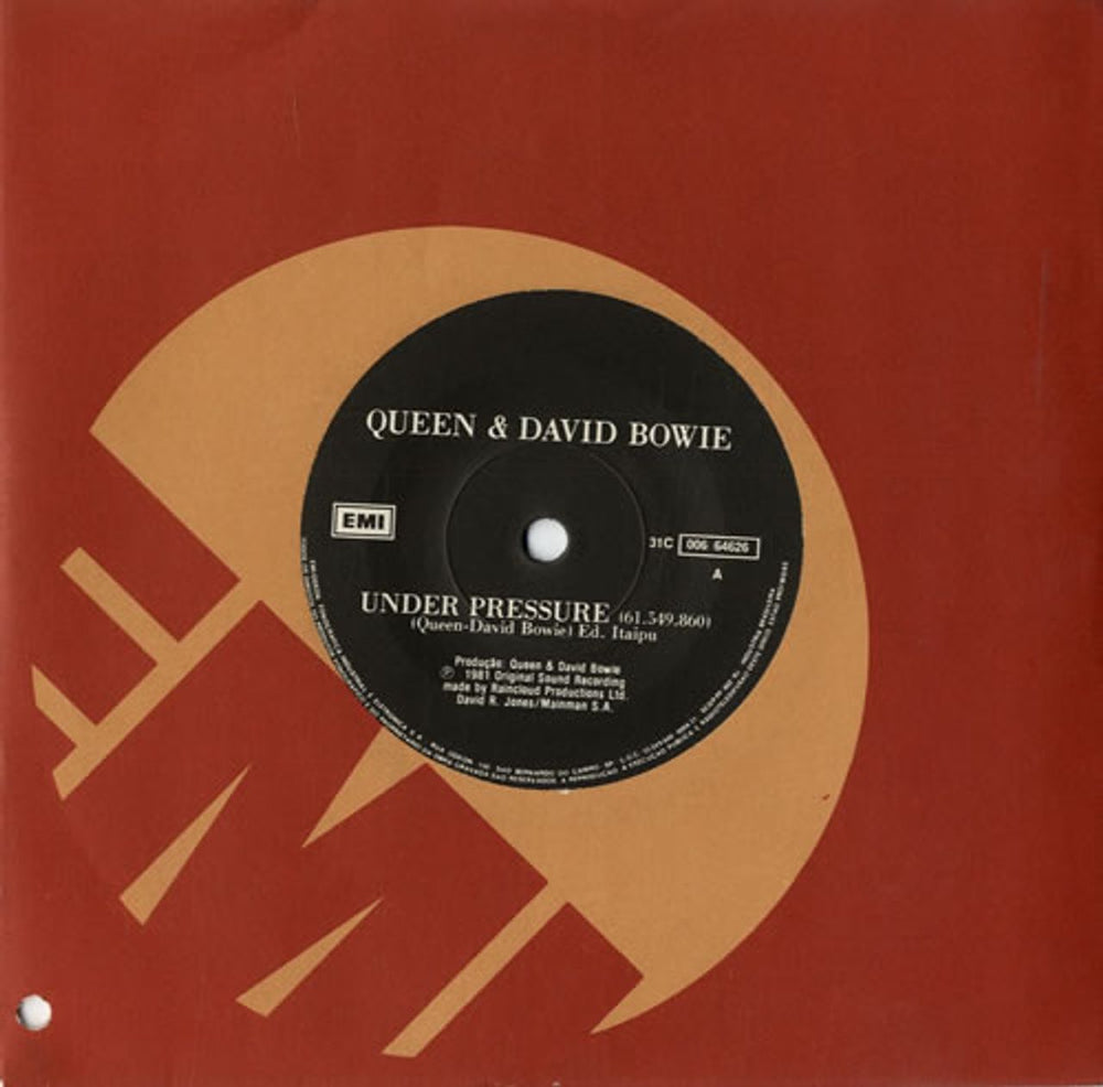 Queen Under Pressure Brazilian 7" vinyl single (7 inch record / 45) 31C00664626