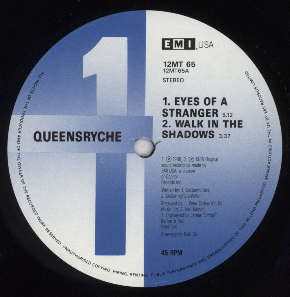 Queensryche Eyes Of A Stranger UK 12" vinyl single (12 inch record / Maxi-single) QRY12EY841481