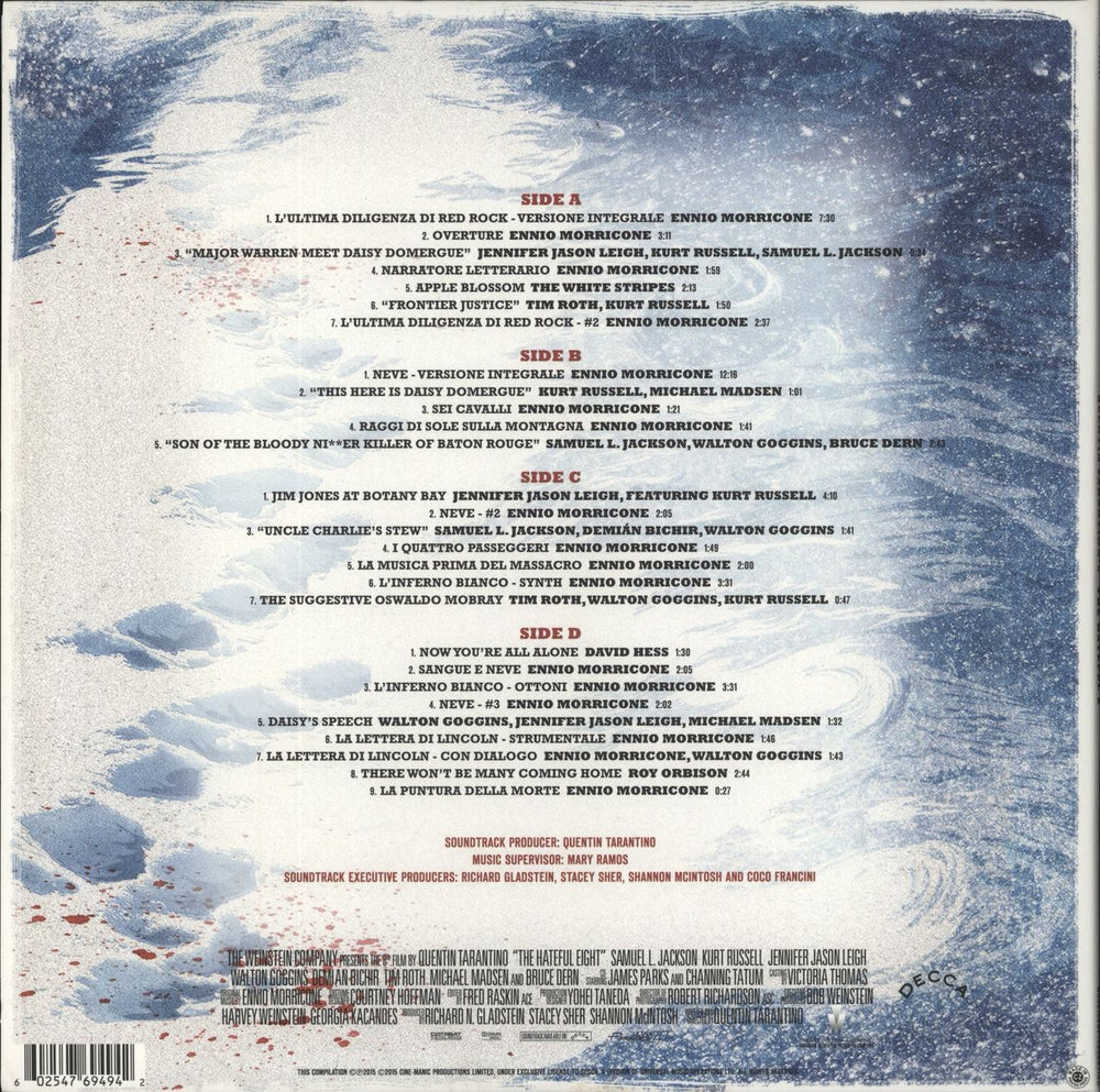 Quentin Tarantino Quentin Tarantino's The H8ful Eight - Hateful Eight UK 2-LP vinyl record set (Double LP Album) 602547694942