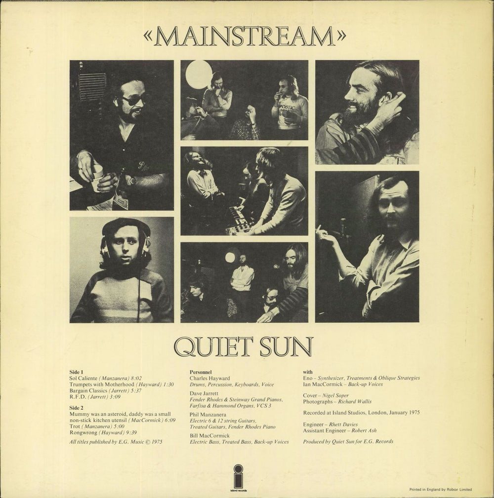 Quiet Sun Mainstream + Inner UK vinyl LP album (LP record)