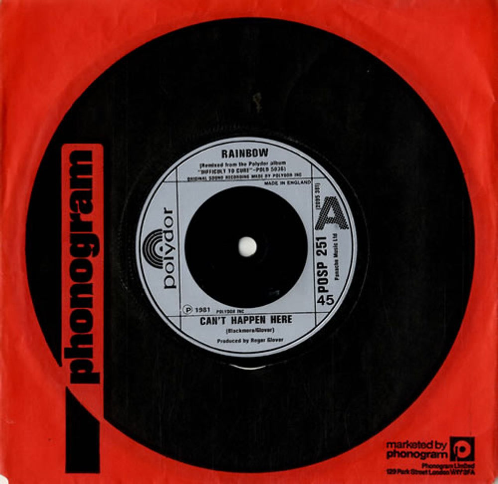 Rainbow Can't Happen Here UK 7" vinyl single (7 inch record / 45) POSP251