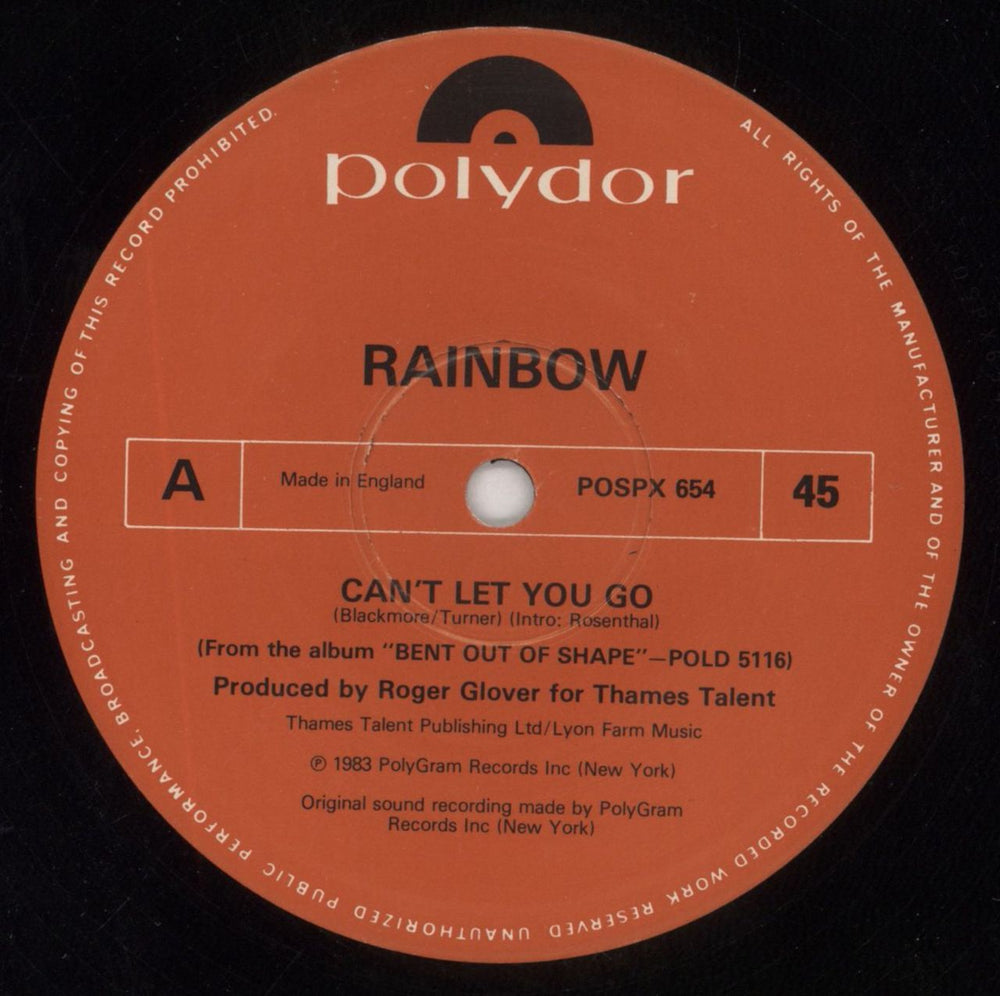 Rainbow Can't Let You Go UK 12" vinyl single (12 inch record / Maxi-single) RBO12CA80664