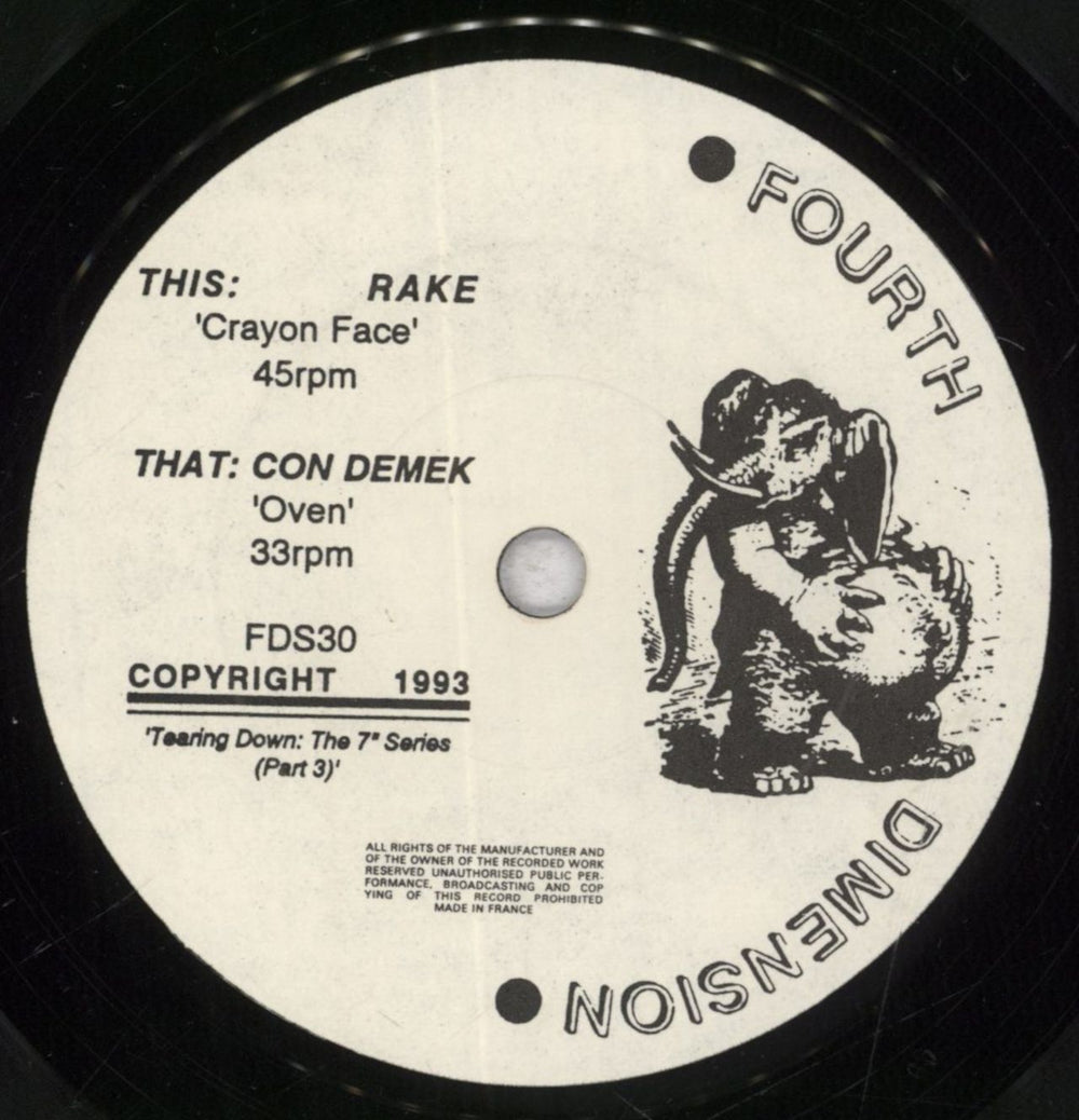 Rake Grim Humour Presents... Rake And Con Demek UK 7" vinyl single (7 inch record / 45) RK107GR841260