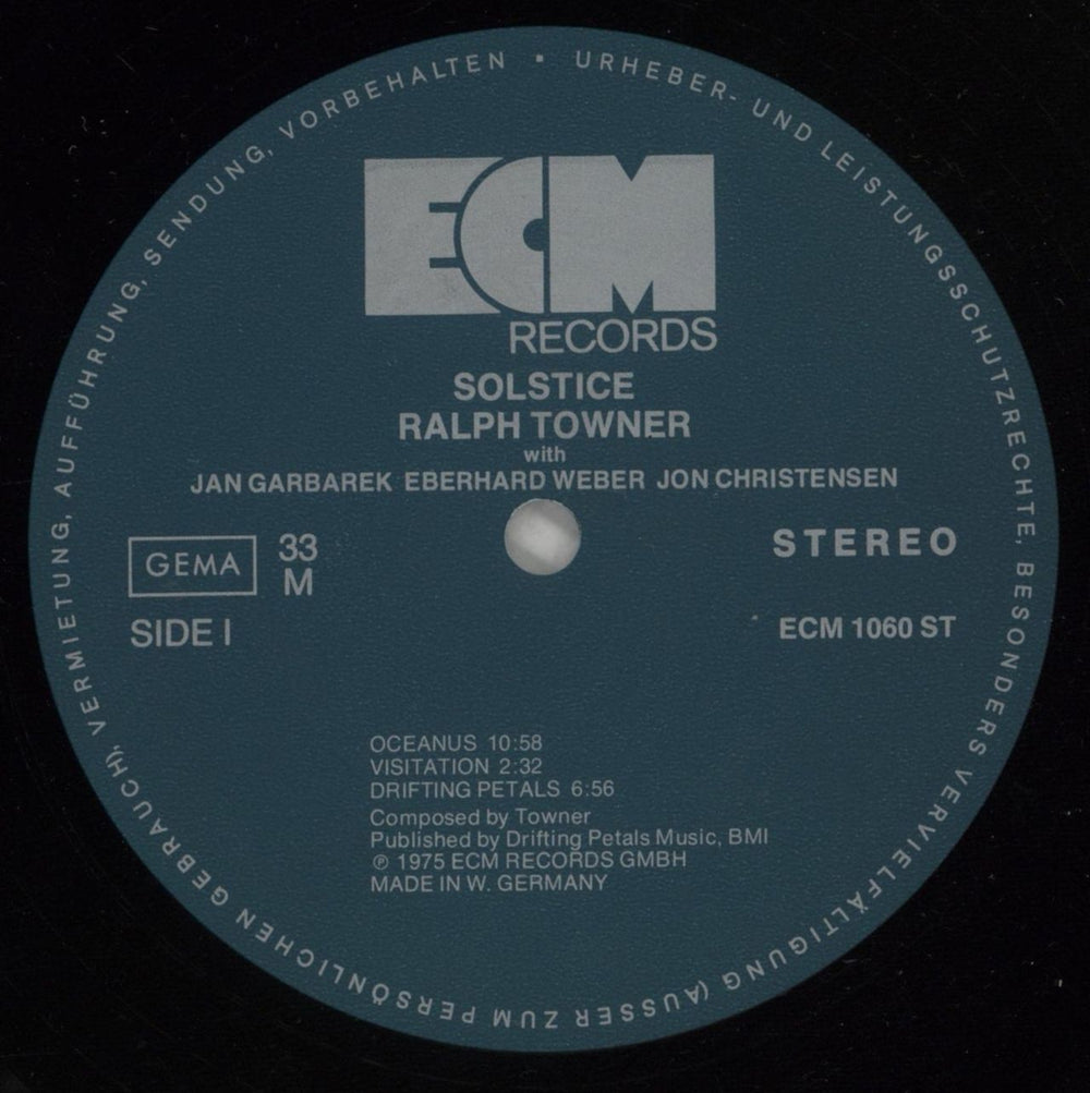 Ralph Towner Solstice German vinyl LP album (LP record) RT4LPSO656397