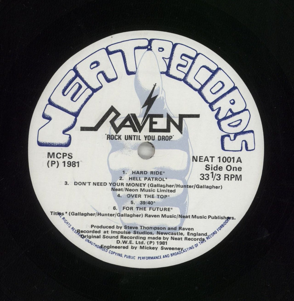 Raven Rock Until You Drop - VG UK vinyl LP album (LP record) RAVLPRO861155