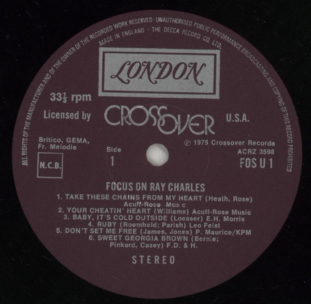 Ray Charles Focus On Ray Charles UK 2-LP vinyl record set (Double LP Album) RYH2LFO352340