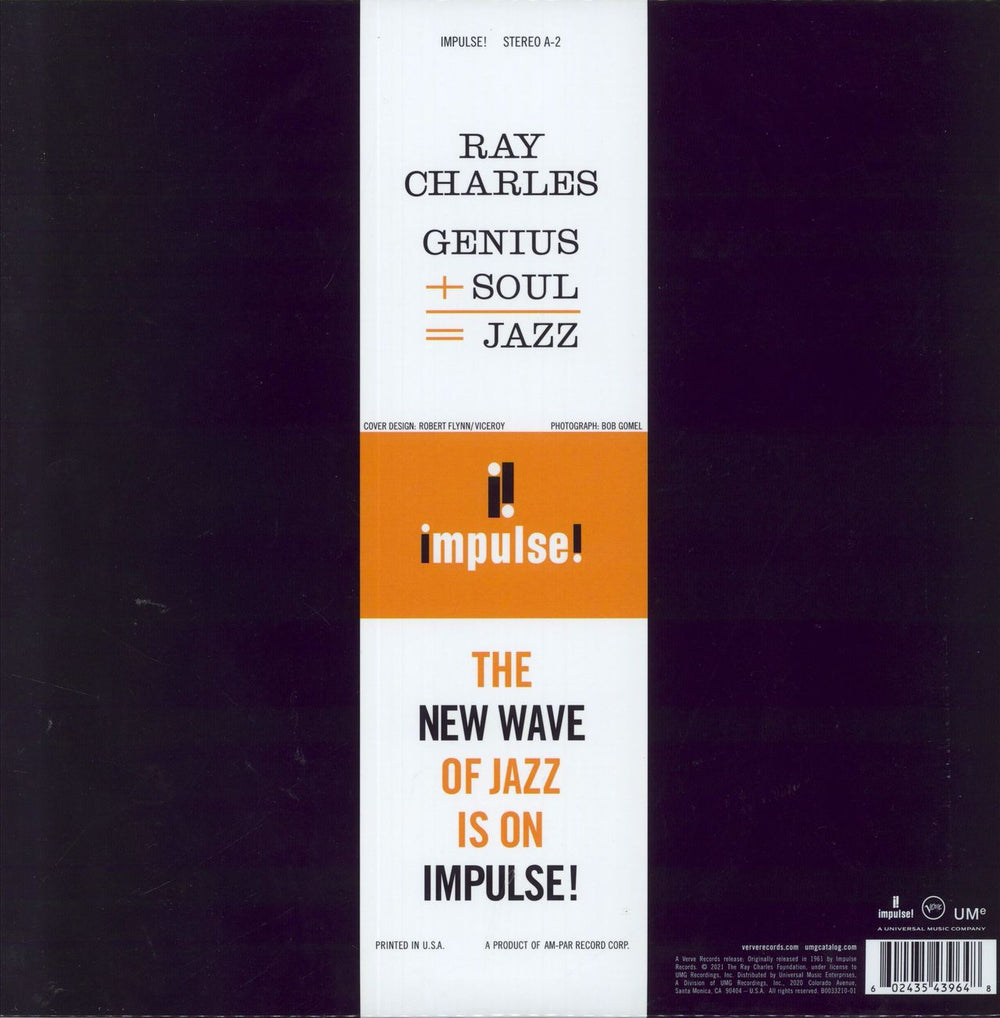 Ray Charles Genius + Soul = Jazz - 180gm US vinyl LP album (LP record)