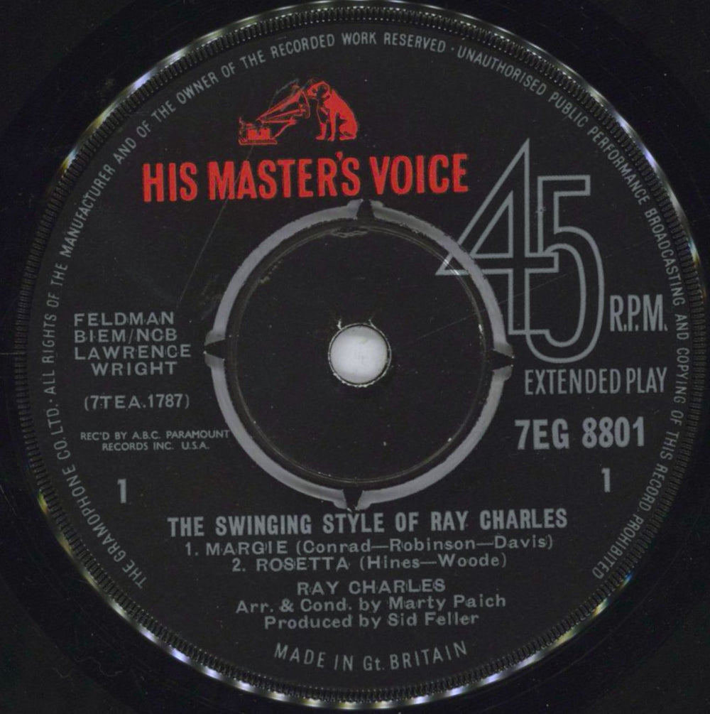 Ray Charles The Swinging Style Of Ray Charles UK 7" vinyl single (7 inch record / 45) RYH07TH832707