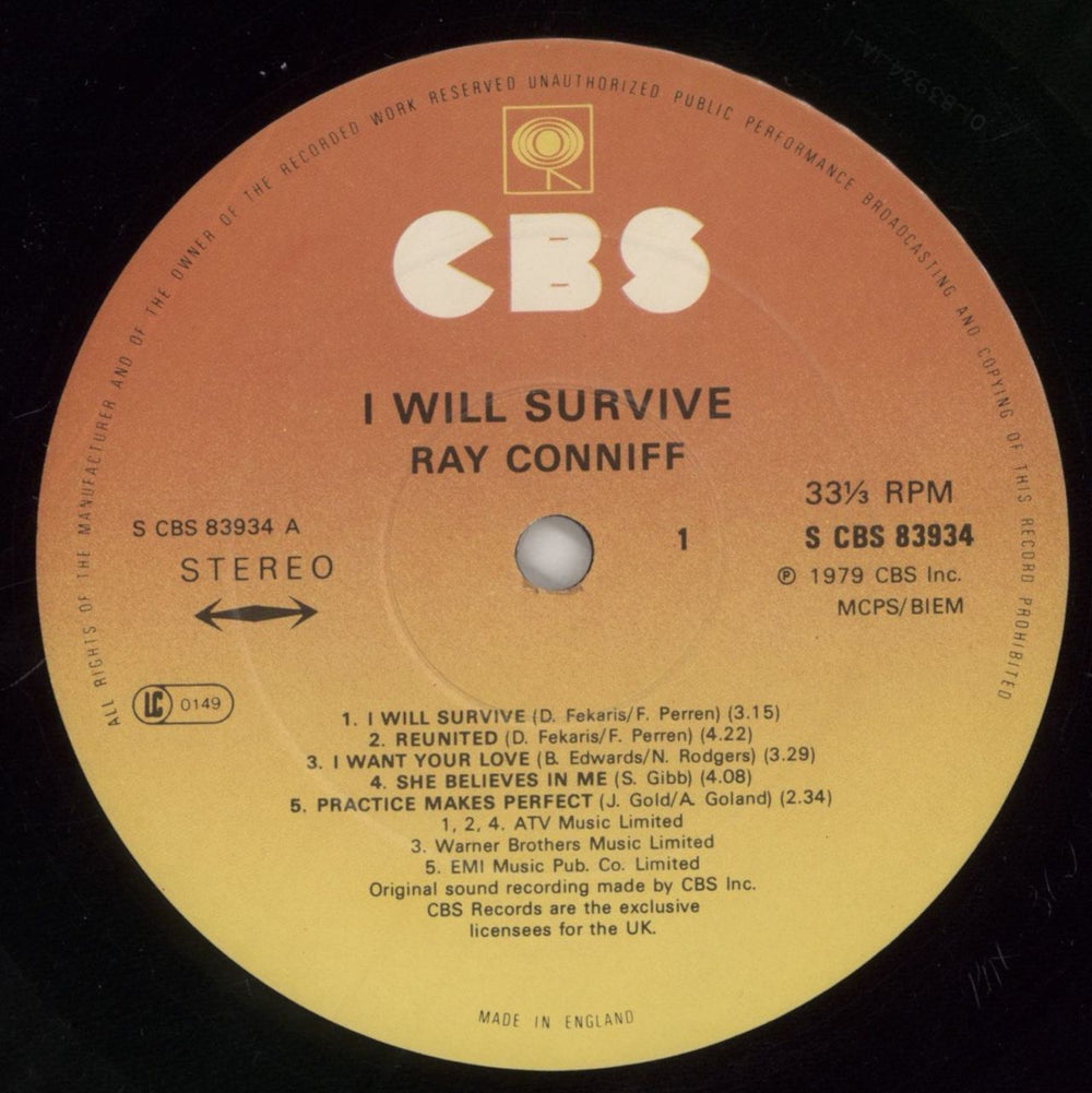 Ray Conniff I Will Survive - Gold promo stamped UK vinyl LP album (LP record) RD7LPIW860639