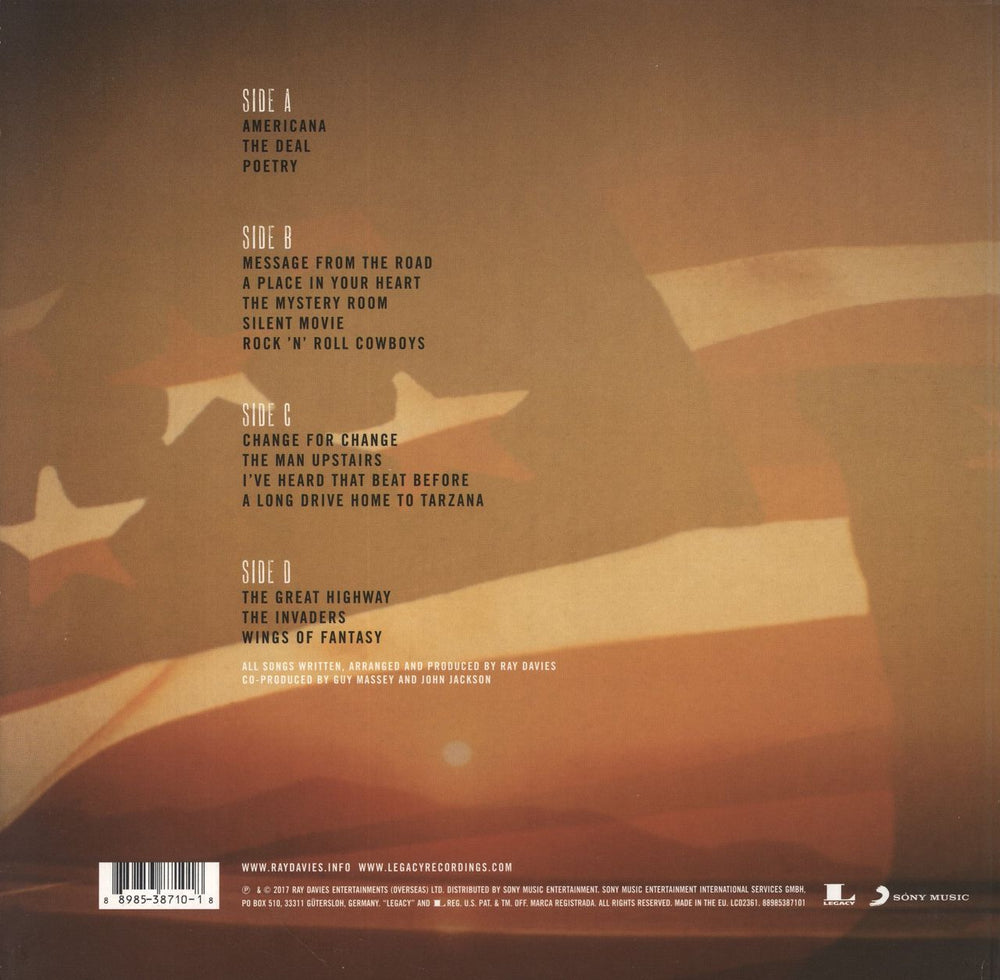 Ray Davies (Kinks) Americana UK 2-LP vinyl record set (Double LP Album) 889853871018