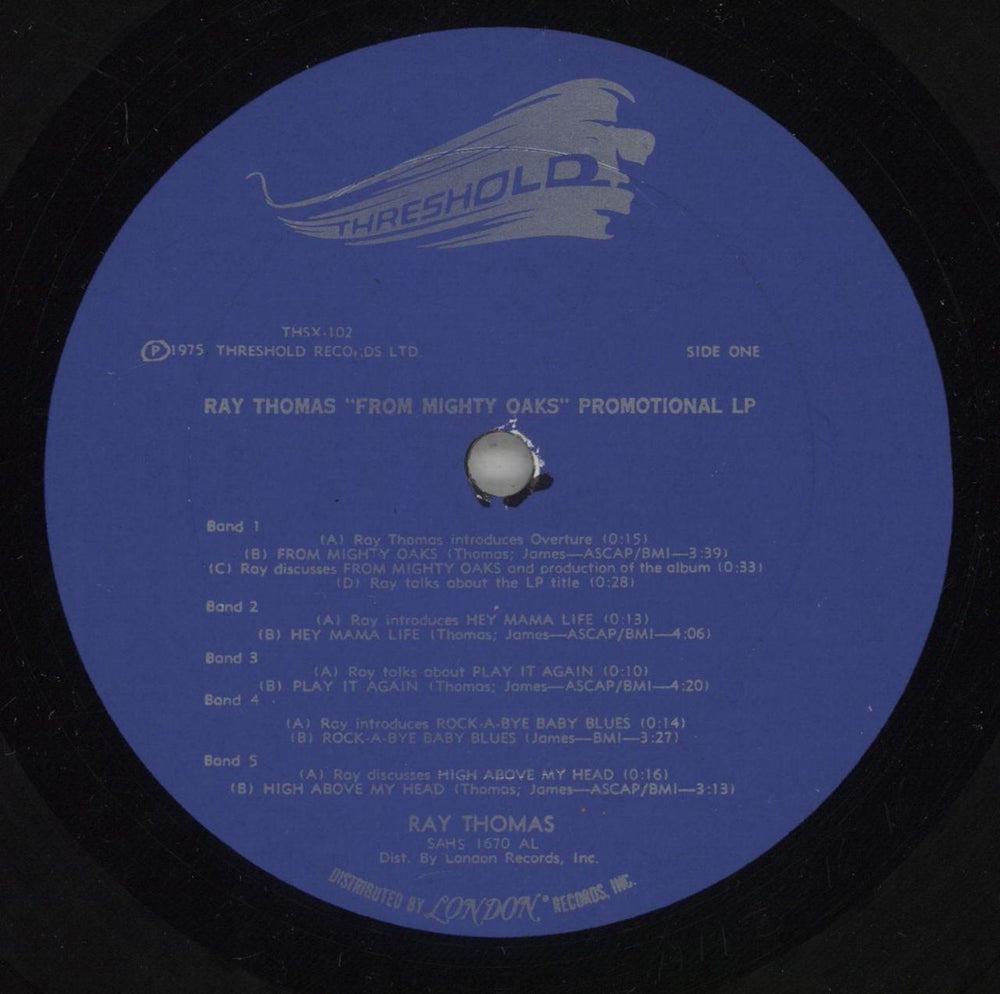 Ray Thomas Now...From The Moody Blues Ray Thomas Discusses The Recording Of His First Solo Album From Mighty Oa US Promo vinyl LP album (LP record) RYTLPNO875667