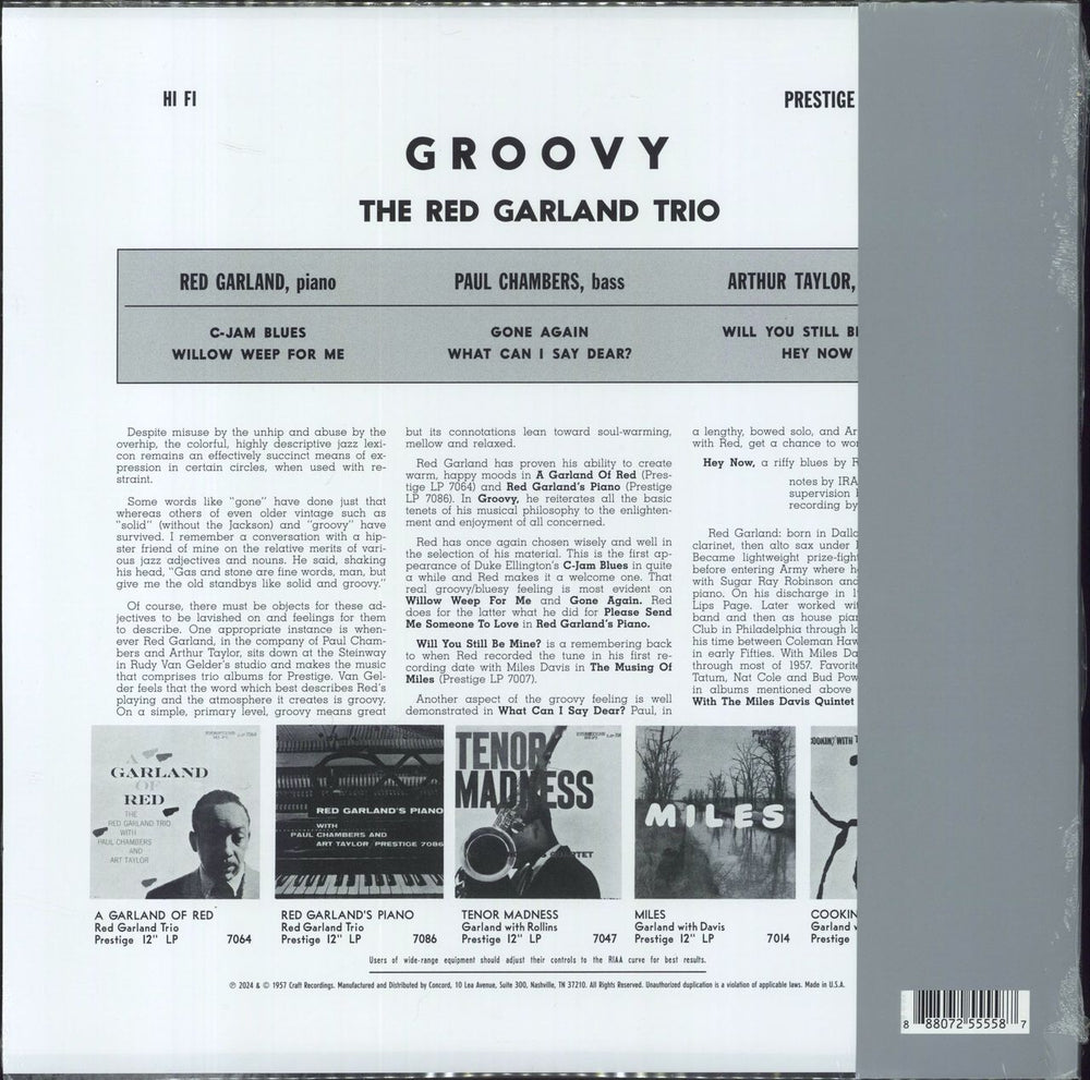 Red Garland Groovy - 180g - Sealed UK vinyl LP album (LP record) 888072555587