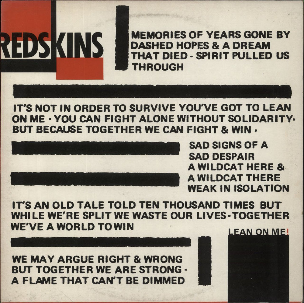 Redskins Lean On Me - Northern Mix UK 12" vinyl single (12 inch record / Maxi-single) CNTX16