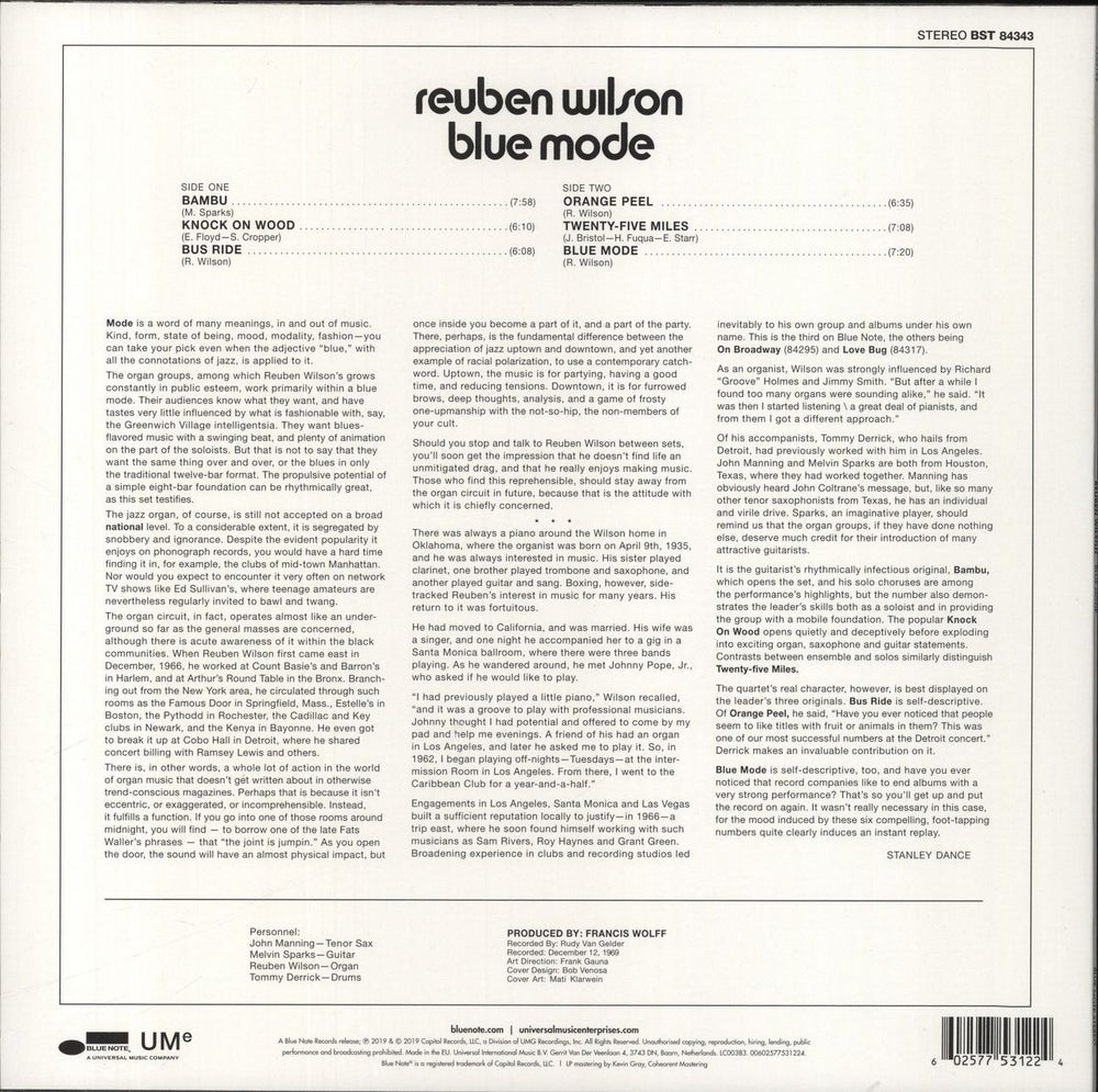 Reuben Wilson Blue Mode - 180gm US vinyl LP album (LP record) 602577531224