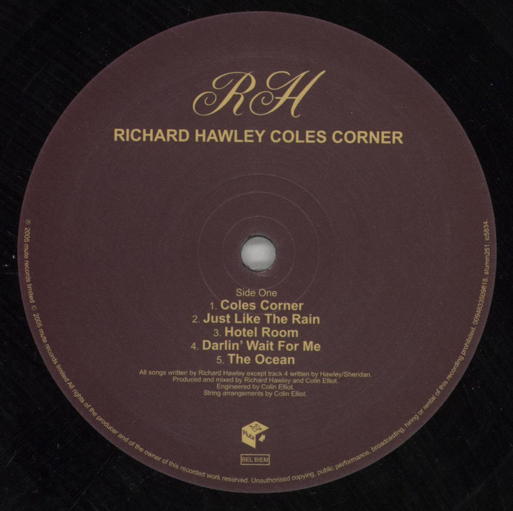 Richard Hawley Coles Corner UK vinyl LP album (LP record) WLELPCO333969