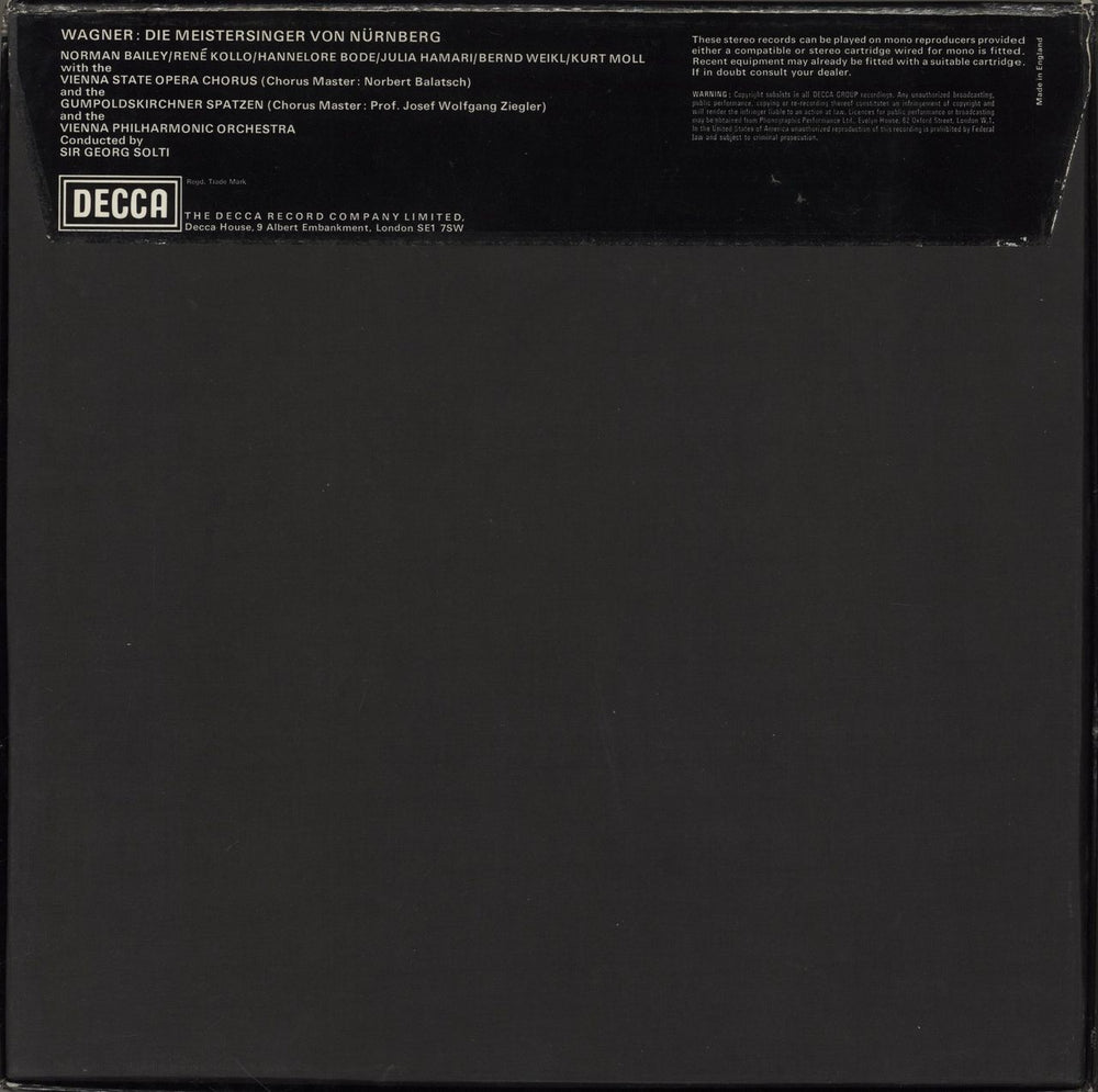 Richard Wagner Wagner: Die Meistersinger von Nürnberg UK Vinyl Box Set