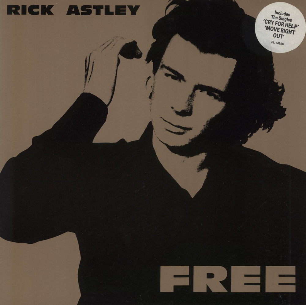 Rick Astley Free - Song Hype Sticker UK vinyl LP album (LP record) PL74896