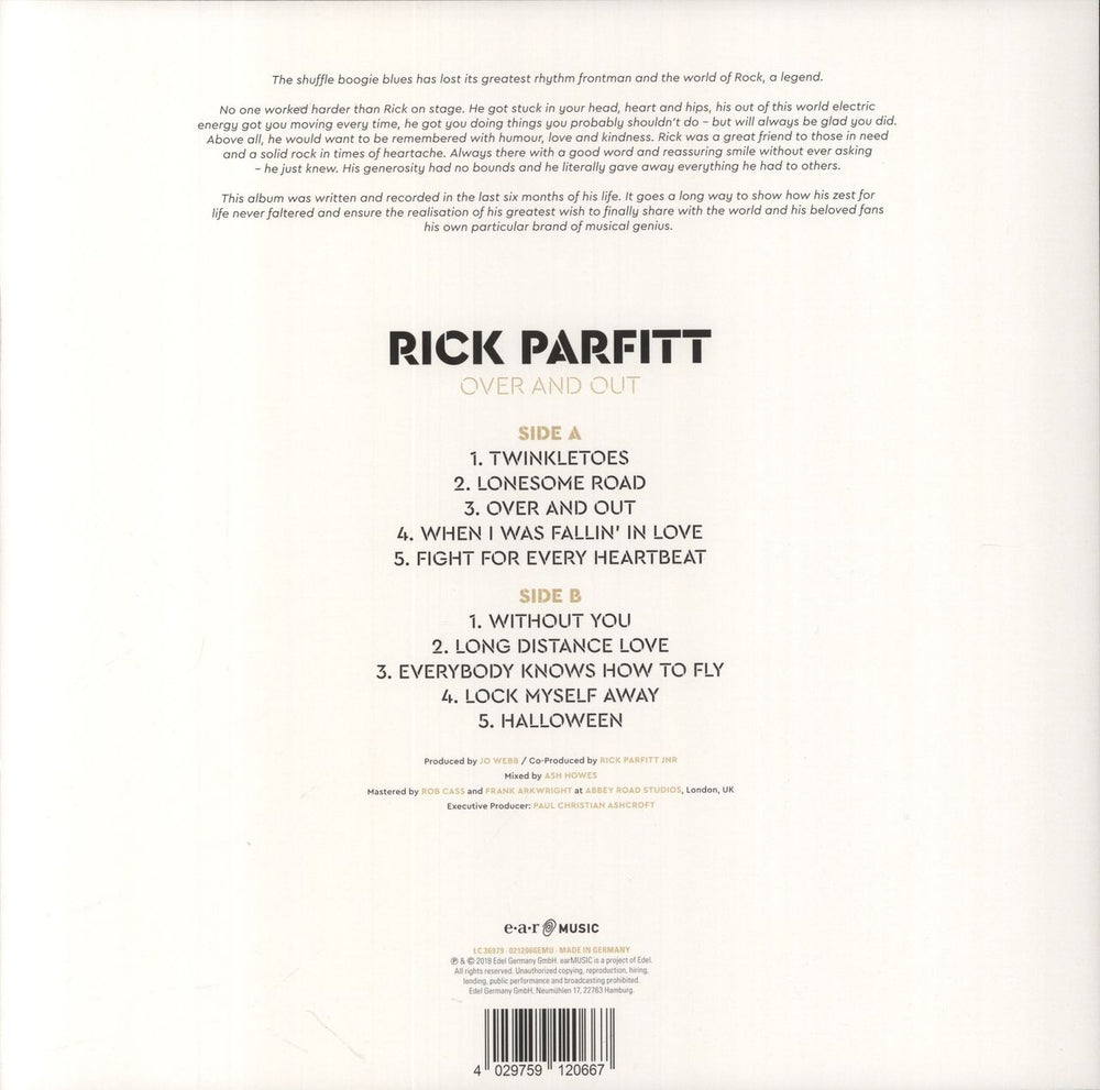 Rick Parfitt Over And Out UK vinyl LP album (LP record) 4029759120667