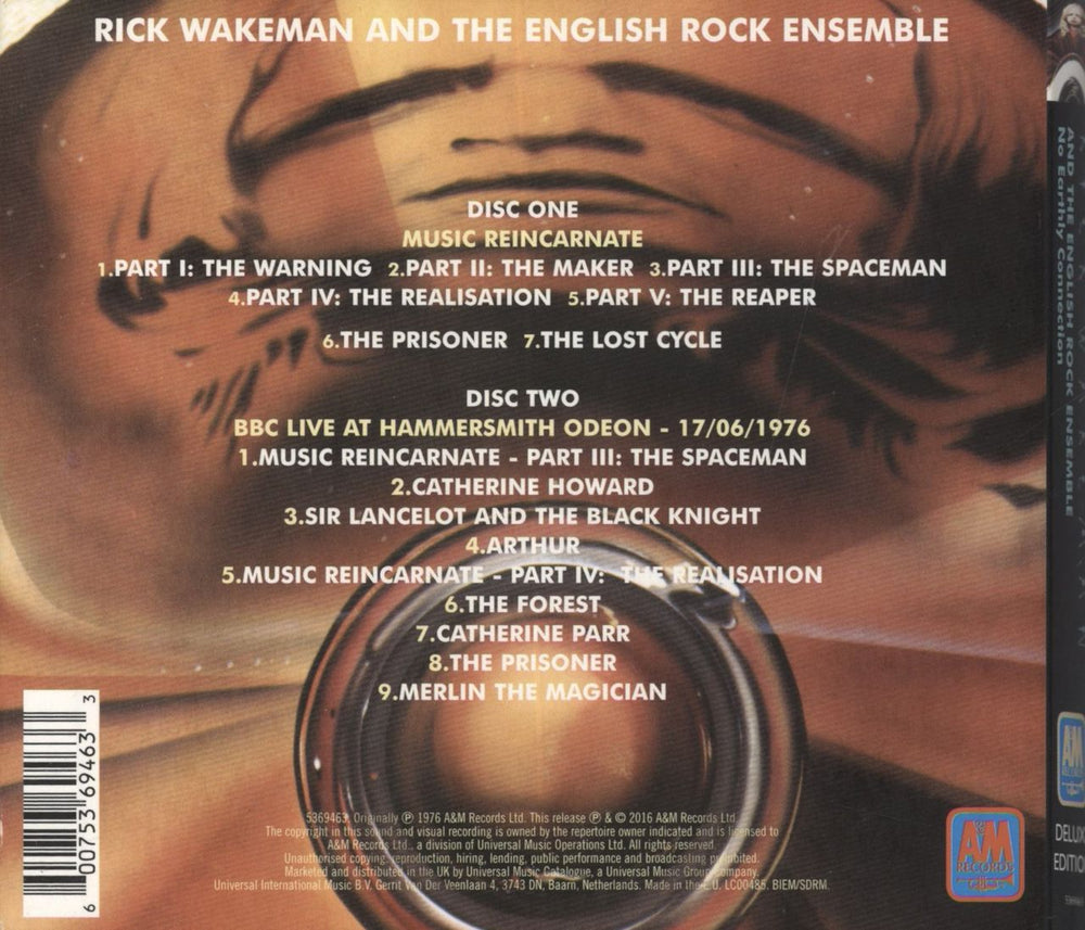 Rick Wakeman No Earthly Connection UK 2-disc CD/DVD set 600753694633