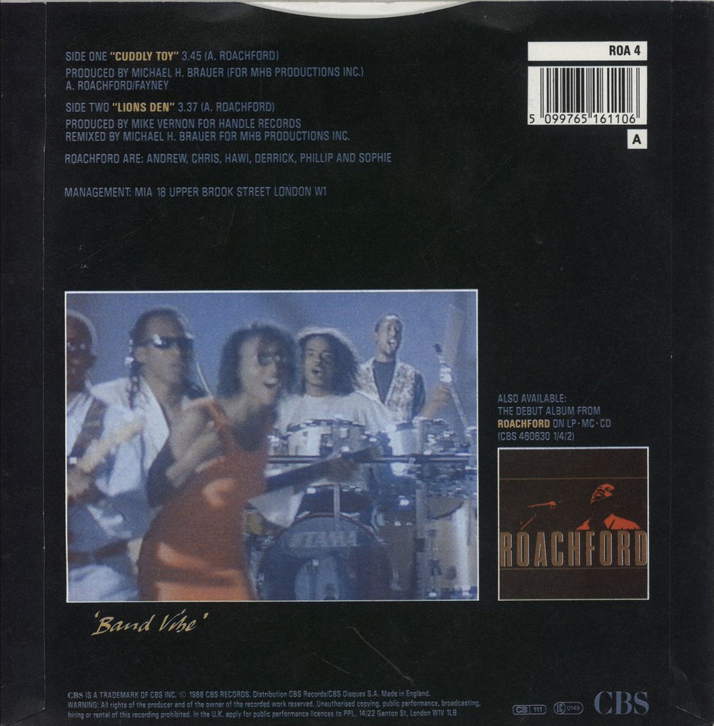 Roachford Cuddly Toy UK 7" vinyl single (7 inch record / 45) 5099765161106