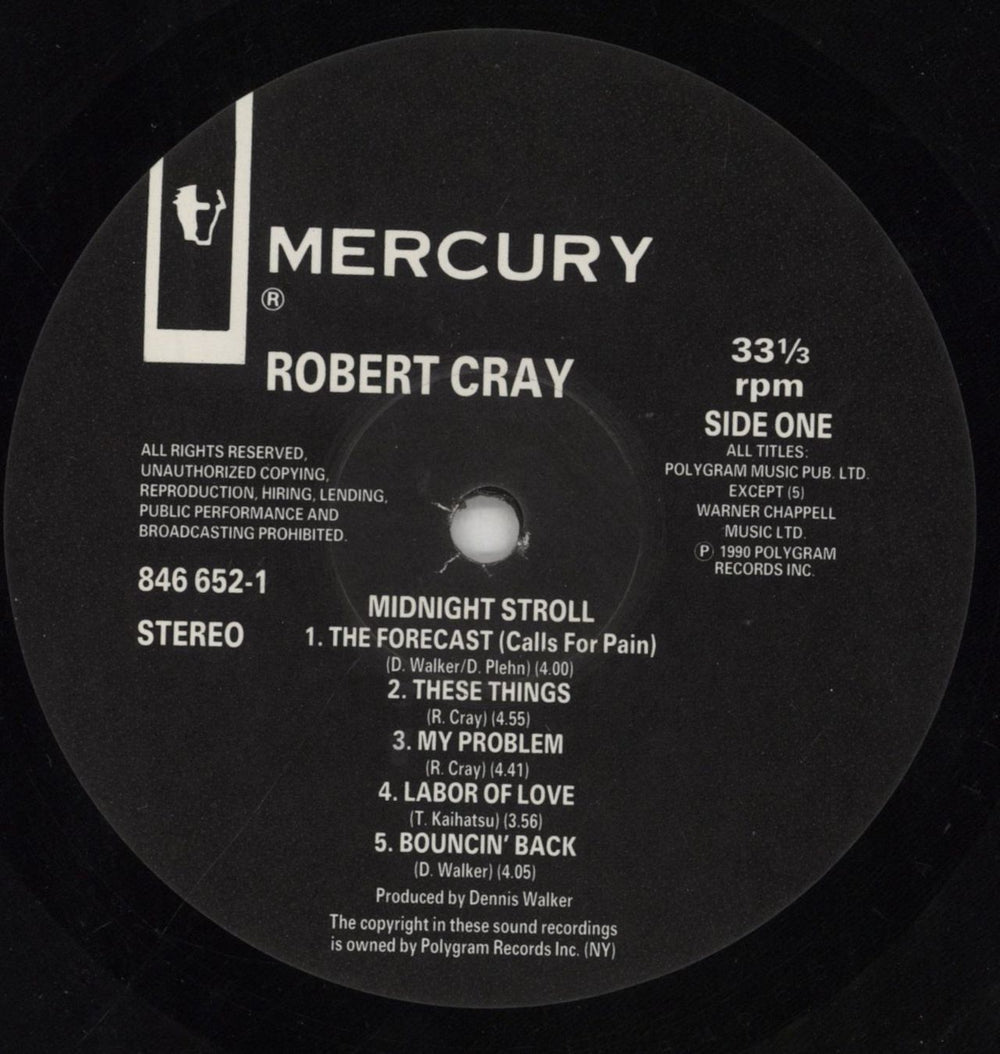 Robert Cray Midnight Stroll UK vinyl LP album (LP record) ROCLPMI256585