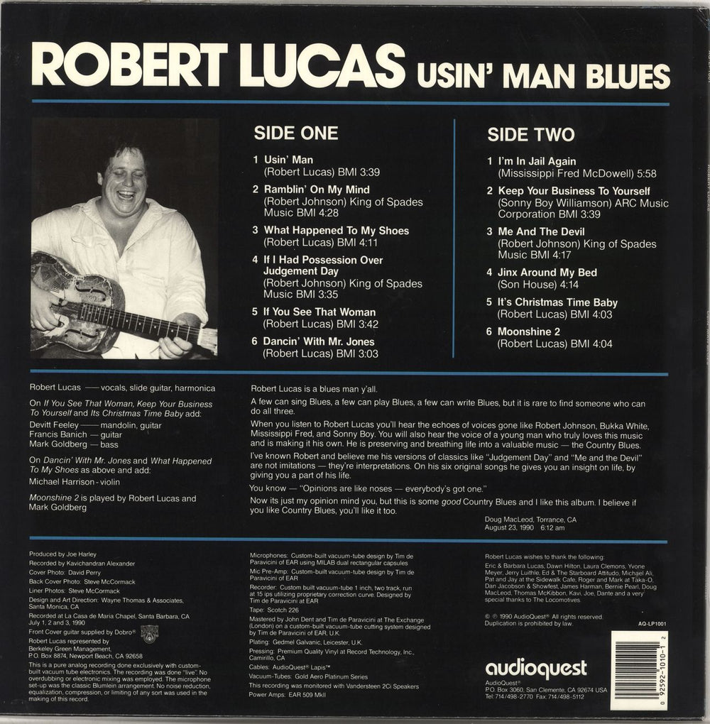 Robert Lucas Usin' Man Blues - 180gm US vinyl LP album (LP record)