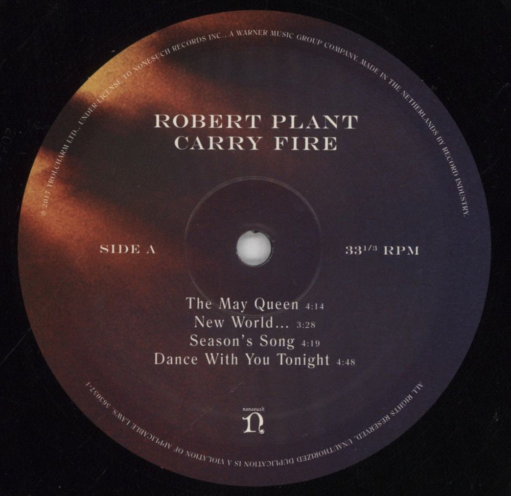 Robert Plant Carry Fire UK 2-LP vinyl record set (Double LP Album) PLA2LCA785703