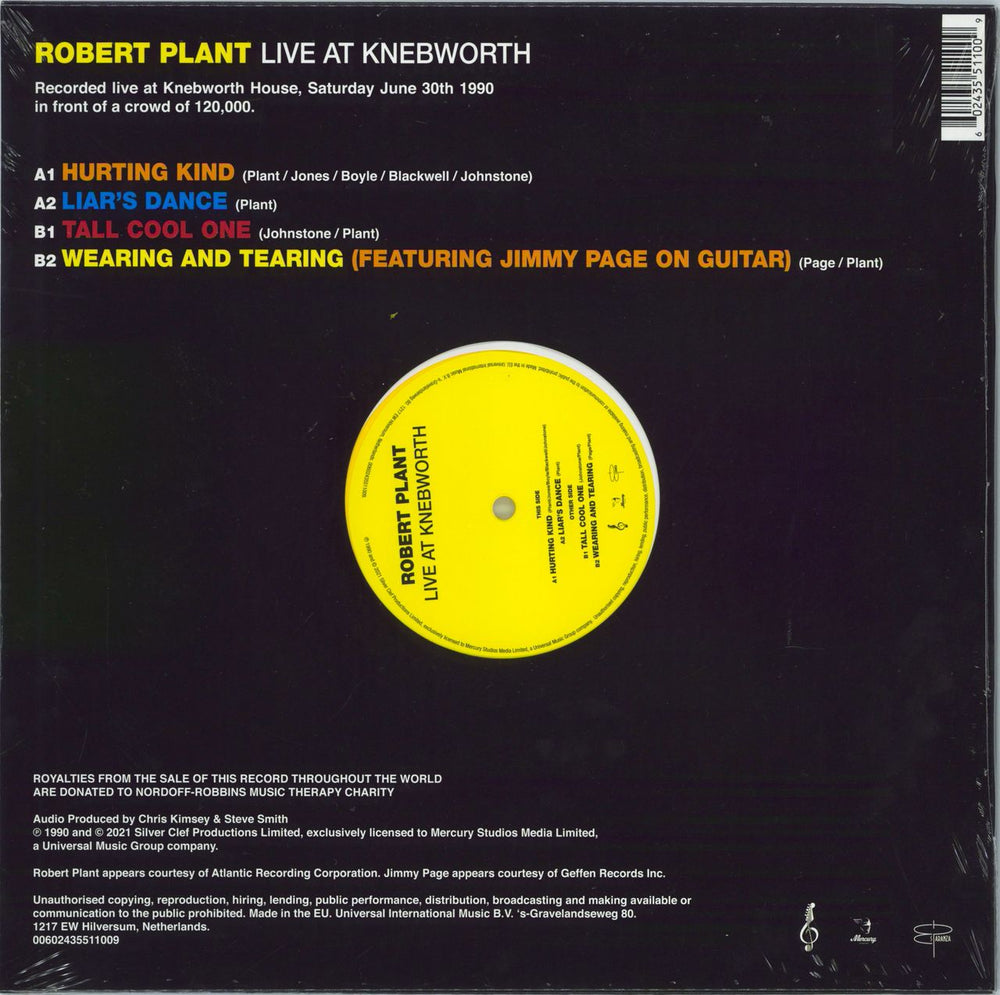 Robert Plant Live At Knebworth - RSD 2021 - Yellow Vinyl - Sealed UK 12" vinyl single (12 inch record / Maxi-single) 602435511009