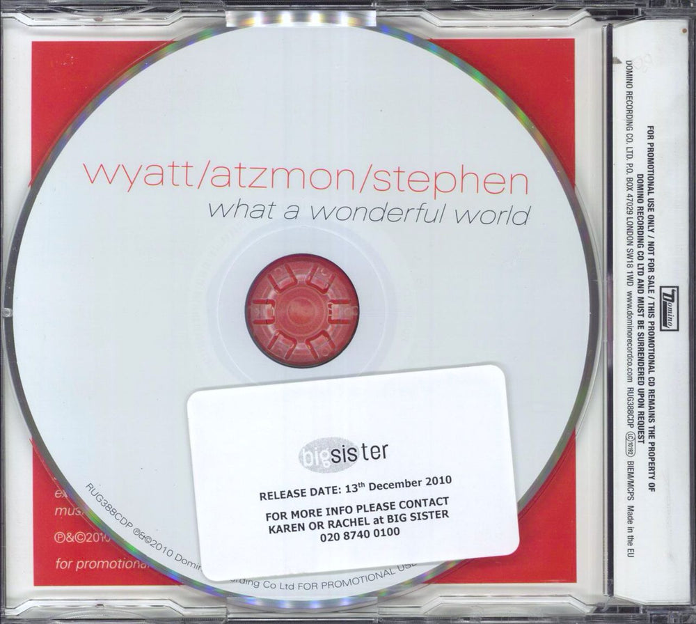 Robert Wyatt What A Wonderful World UK Promo CD single (CD5 / 5")