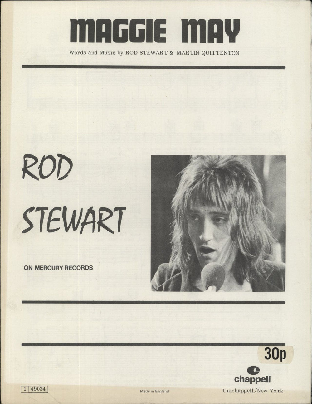 Rod Stewart Maggie Mae UK sheet music 149034