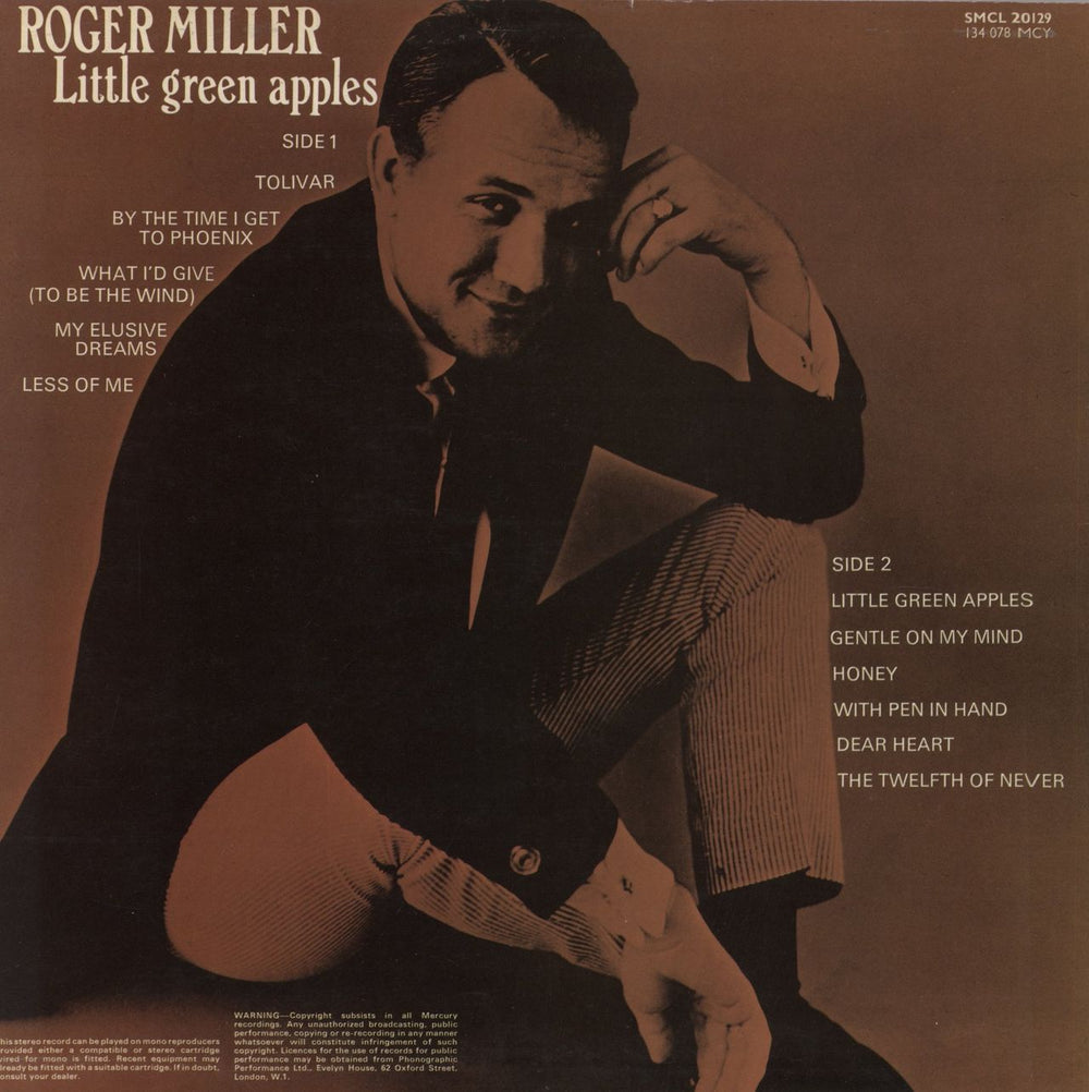 Roger Miller (Country) Little Green Apples UK vinyl LP album (LP record)