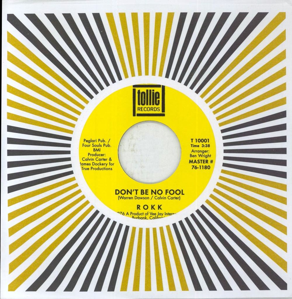 Rokk Don't Be No Fool US 7" vinyl single (7 inch record / 45) NUM045.27