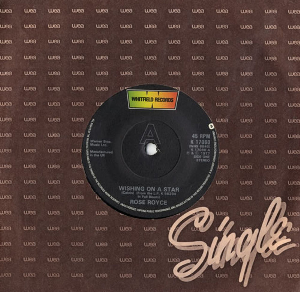 Rose Royce Wishing On a Star - Solid UK 7" vinyl single (7 inch record / 45) K17060