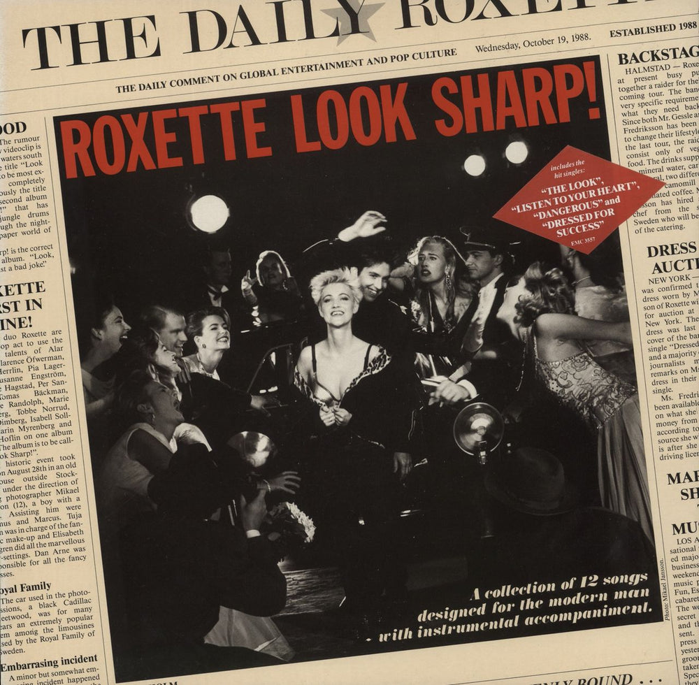 Roxette Look Sharp! - Diamond Hype Sticker UK vinyl LP album (LP record) EMC3557