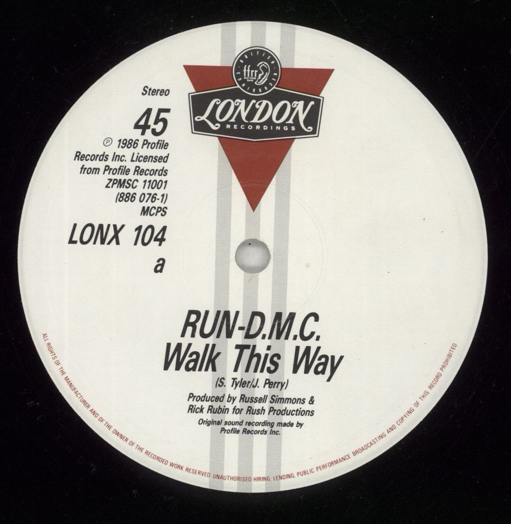 Run DMC Walk This Way UK 12" vinyl single (12 inch record / Maxi-single) RMC12WA680760