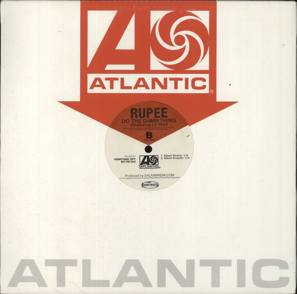 Rupee Do The Damn Thing US Promo 12" vinyl single (12 inch record / Maxi-single)