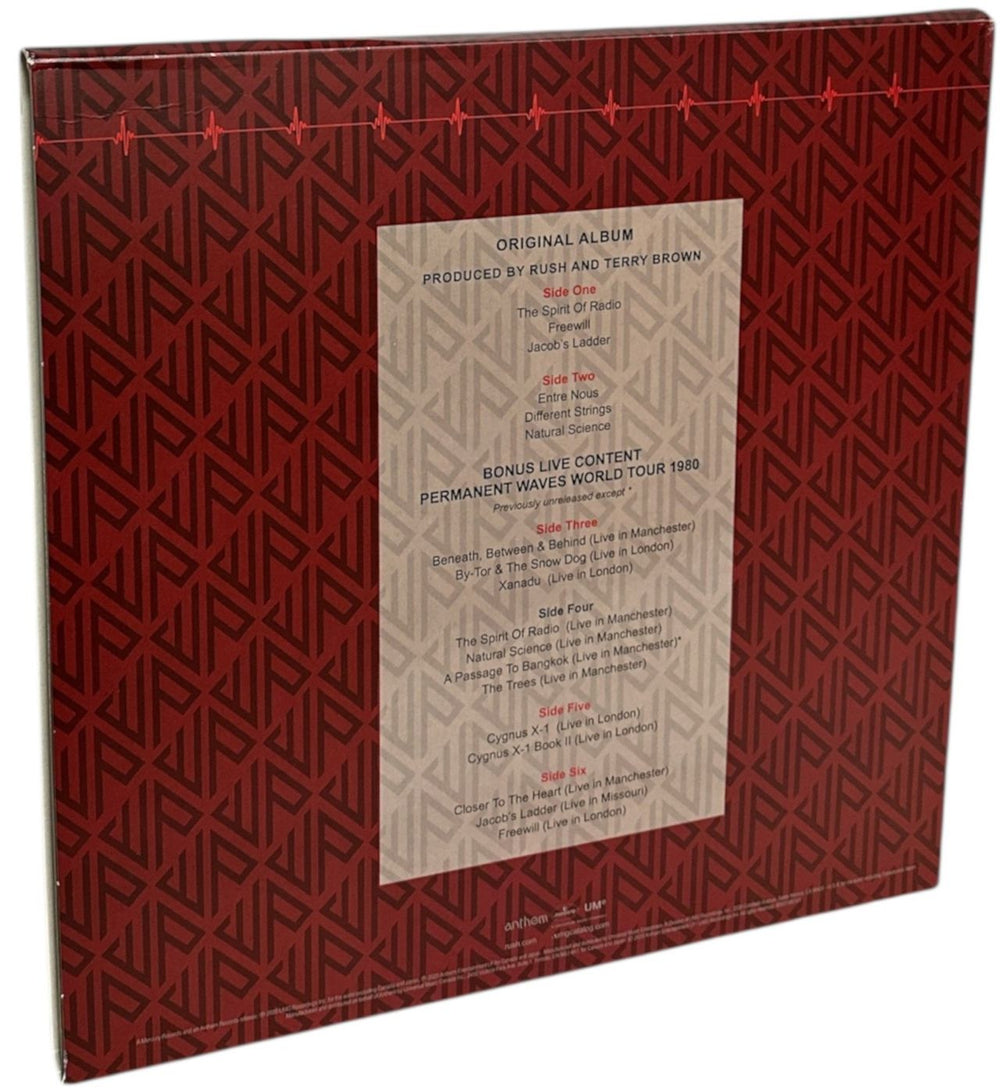 Rush Permanent Waves: 40th Anniversary - 3LP US Vinyl Box Set