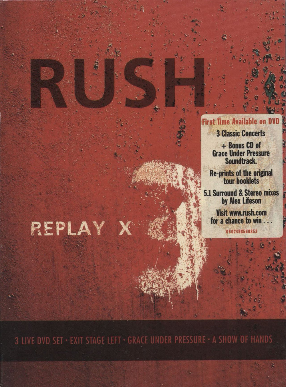 Rush Replay - Sealed UK DVD 9856085