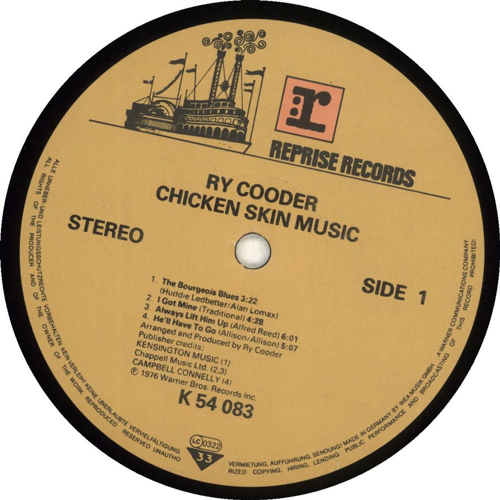 Ry Cooder Chicken Skin Music German vinyl LP album (LP record)