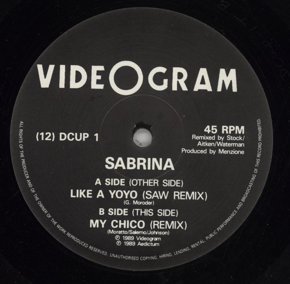 Sabrina Like A Yo Yo UK 12" vinyl single (12 inch record / Maxi-single) SAB12LI15312