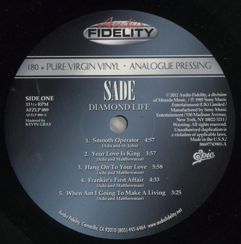 Sade Diamond Life - 180 Gram Vinyl US vinyl LP album (LP record) SADLPDI867831