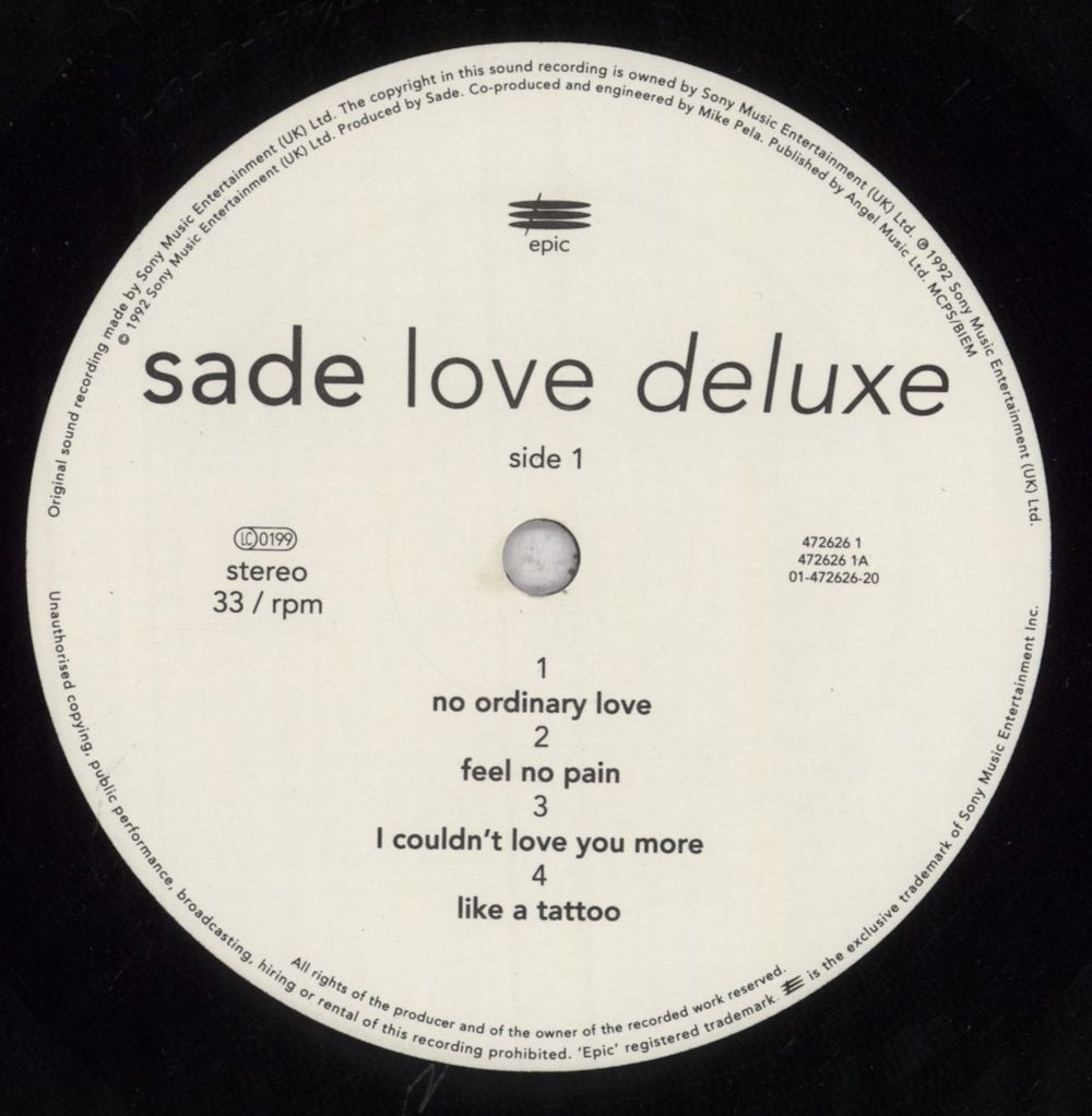 Sade Love Deluxe - 1st - EX UK vinyl LP album (LP record) SADLPLO844750