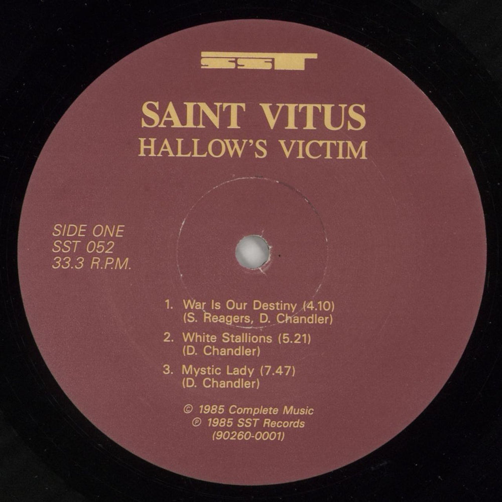 Saint Vitus Hallow's Victim US vinyl LP album (LP record) VGJLPHA866556